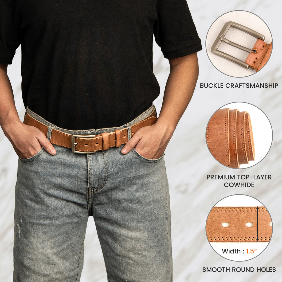 I Love Your Face Especially When It's Between My Legs - Personalized Cowhide Belt - Naughty Gift For Him