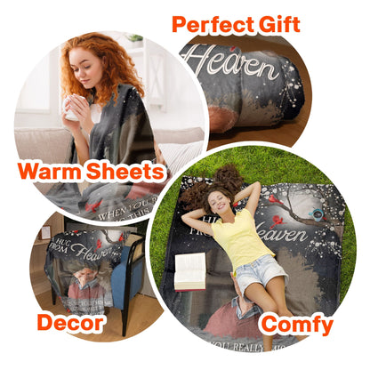 A Hug From Heaven - Personalized Memorial Photo Blanket - Sympathy Gift For Loss Of A Loved One