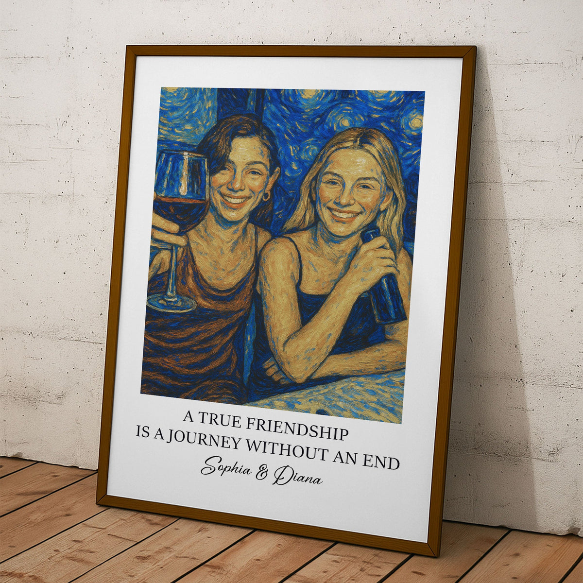 A True Friendship Is A Journey Without An End Van Gogh Art - Personalized Photo Poster - Gift For Friends
