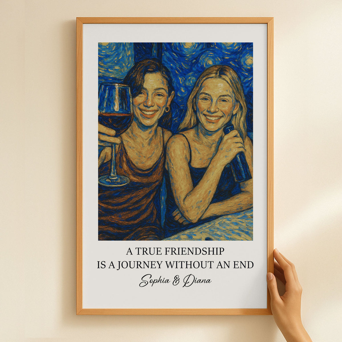 A True Friendship Is A Journey Without An End Van Gogh Art - Personalized Photo Poster - Gift For Friends