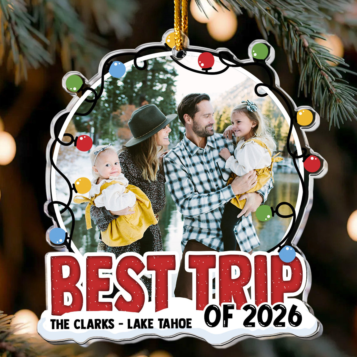 Best Trip Of 2026 - Personalized Acrylic Photo Ornament - Gift For Family, Travel Lovers