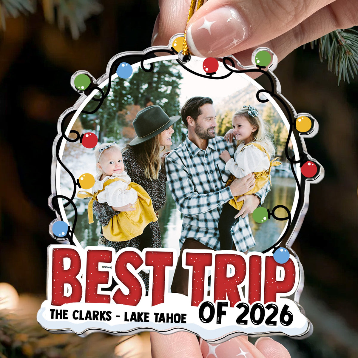 Best Trip Of 2026 - Personalized Acrylic Photo Ornament - Gift For Family, Travel Lovers