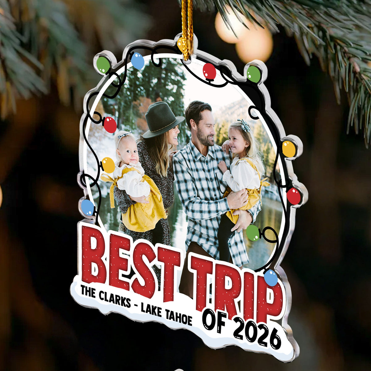 Best Trip Of 2026 - Personalized Acrylic Photo Ornament - Gift For Family, Travel Lovers