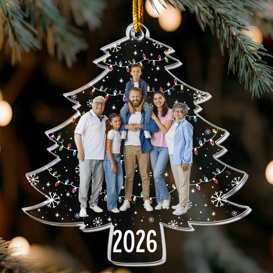 Custom Photo On Christmas Tree - Personalized Acrylic Photo Ornament - Christmas Gift For Family