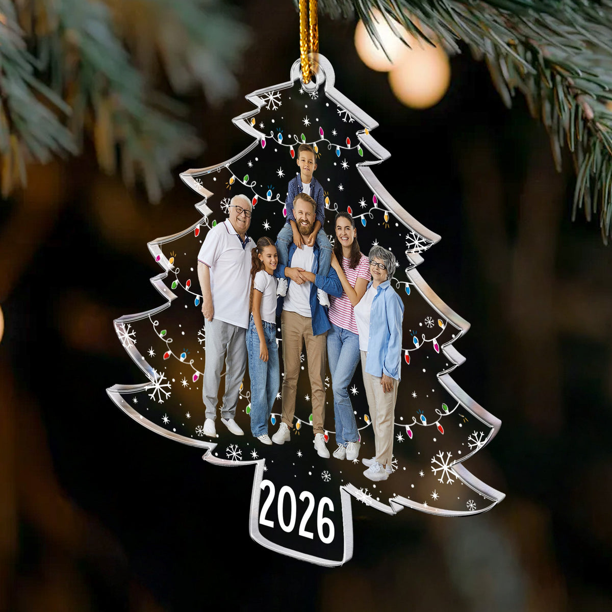 Custom Photo On Christmas Tree - Personalized Acrylic Photo Ornament - Christmas Gift For Family