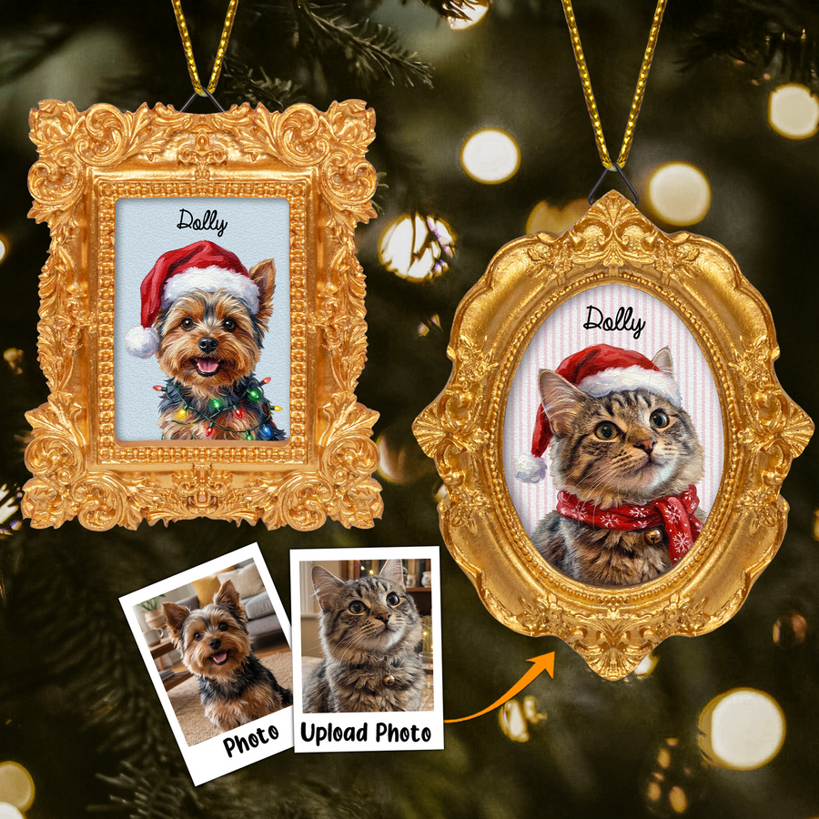 Custom-Vintage-Frame-Pet-Portrait-Oil-Painting-Christmas-Pet-Personalized-Ornament-1