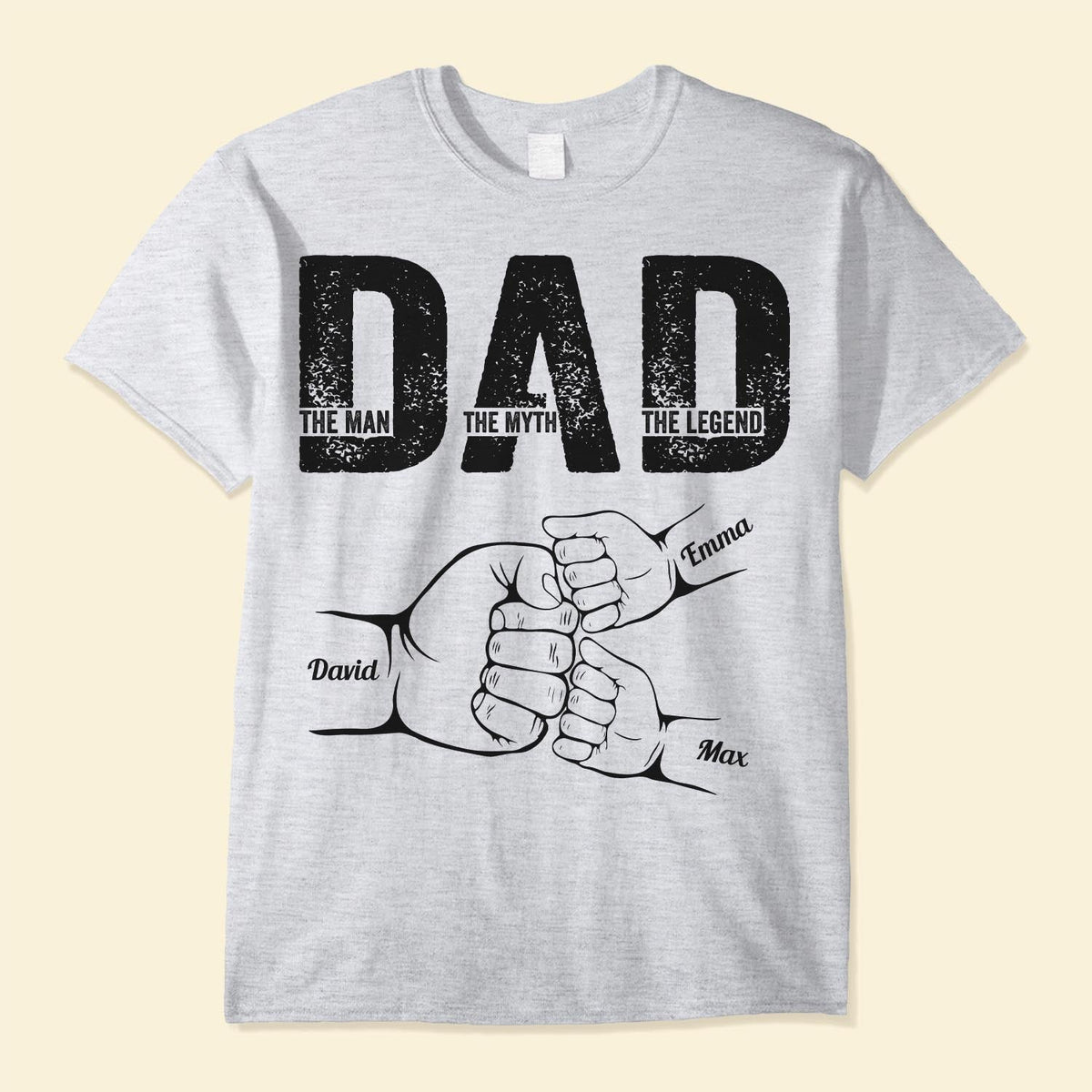 Dad The Man The Myth The Legend - Personalized Shirt With Kids' Names - Gift For Dad On Father's Day