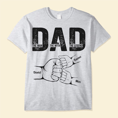 Dad The Man The Myth The Legend - Personalized Shirt With Kids' Names - Gift For Dad On Father's Day