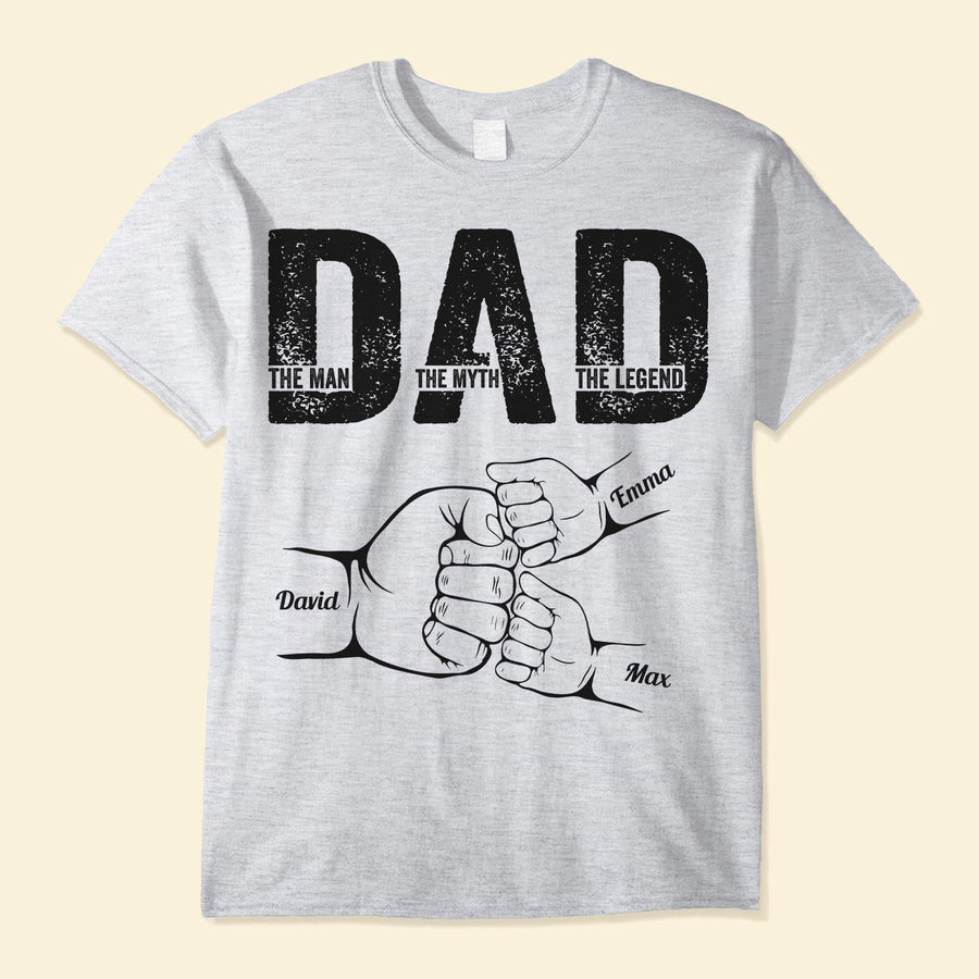 Dad The Man The Myth The Legend - Personalized Shirt With Kids' Names - Gift For Dad On Father's Day