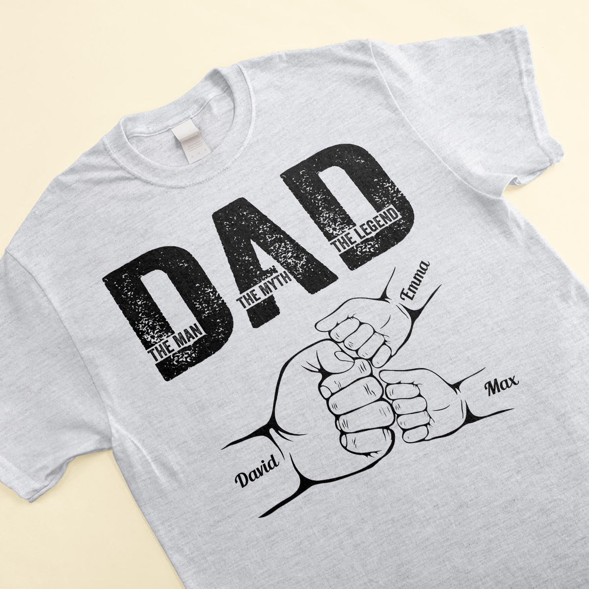 Dad The Man The Myth The Legend - Personalized Shirt With Kids' Names - Gift For Dad On Father's Day