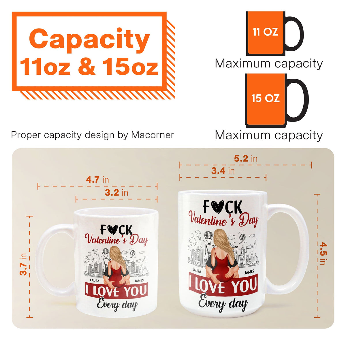 F*ck Valentine's Day, I Love You Every Day - Personalized Couple Mug - Gift For Husband, Wife, Couples