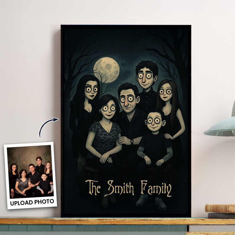 Family Halloween Style Portrait - Personalized Poster - Halloween Home Decor Gift For Family