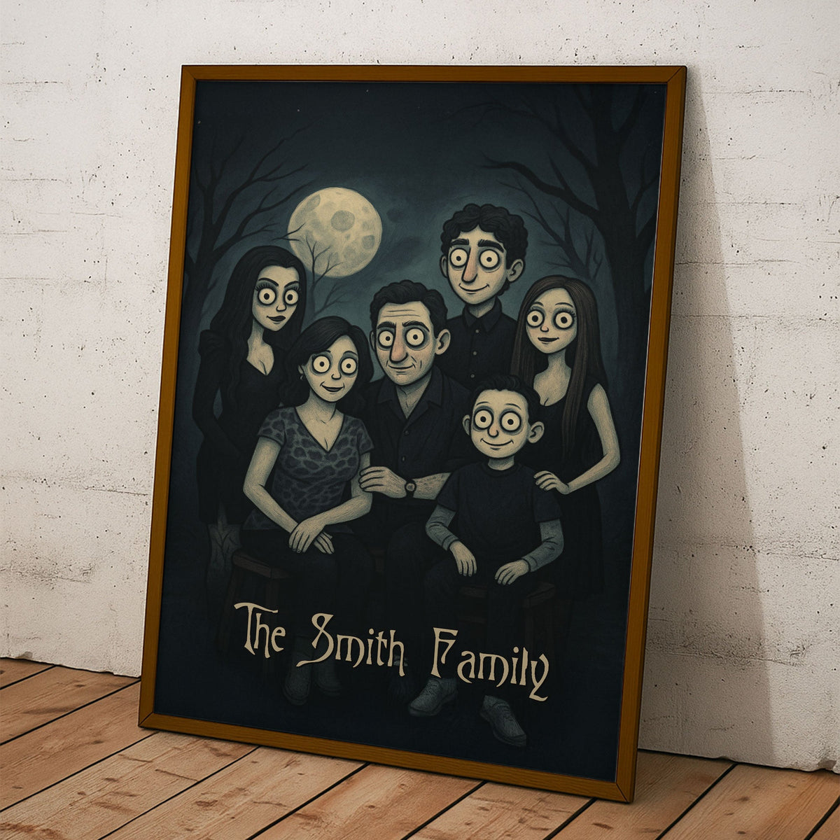 Family Halloween Style Portrait - Personalized Poster - Halloween Home Decor Gift For Family