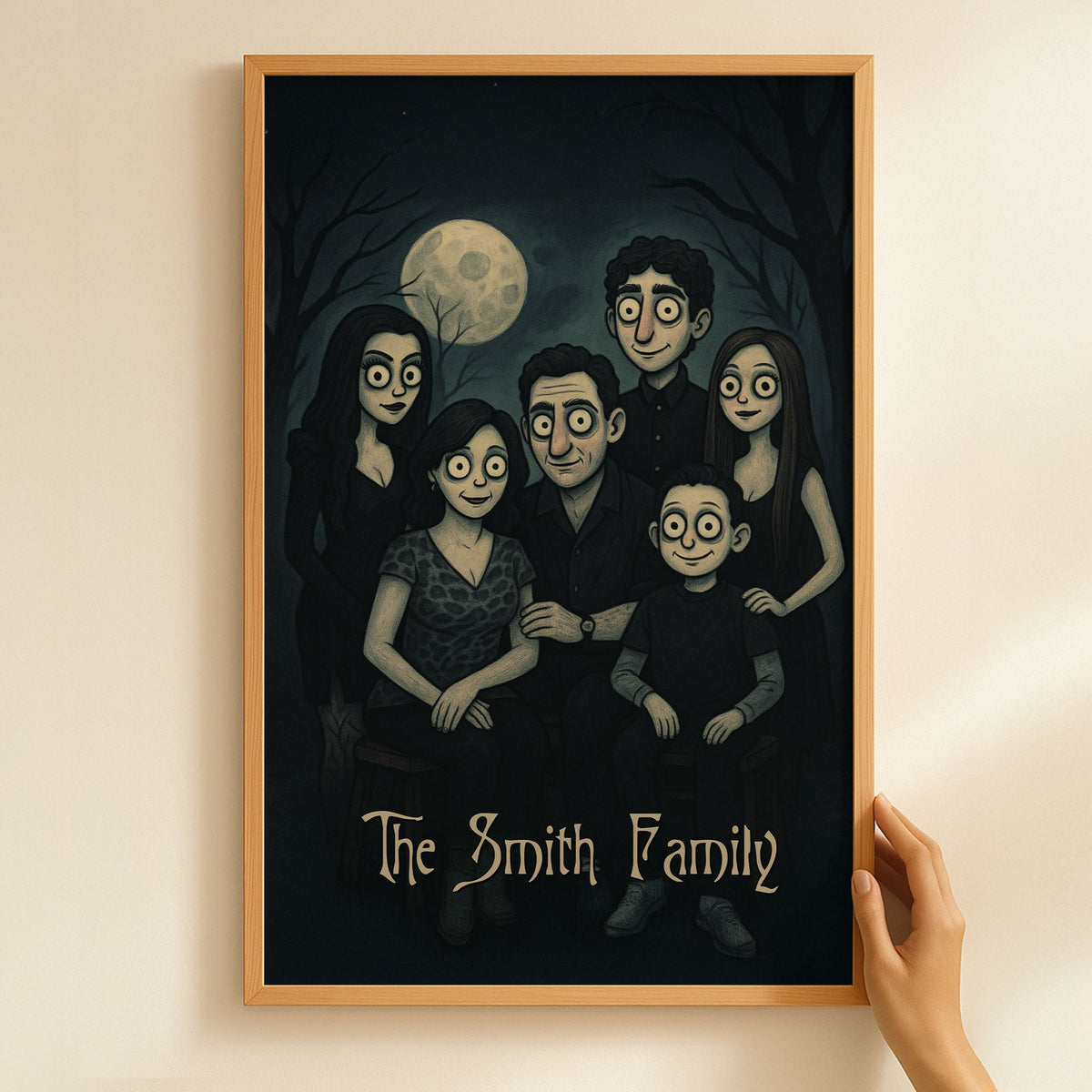 Family Halloween Style Portrait - Personalized Poster - Halloween Home Decor Gift For Family