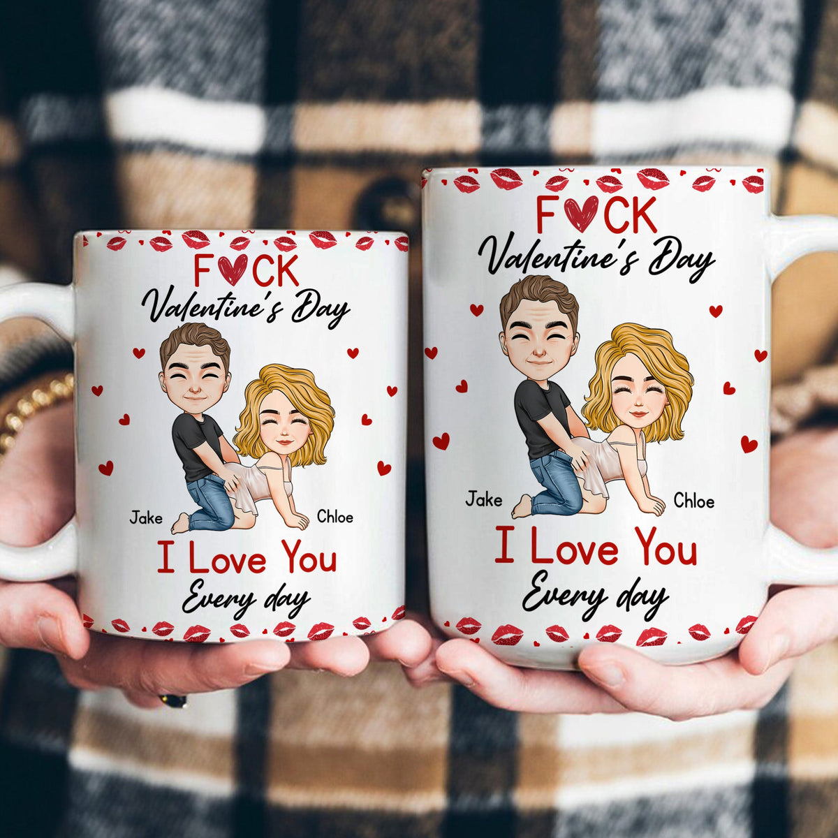 F*ck Valentine's Day I Love You Every Day - Personalized Couple Mug - Gift For Wife, Husband