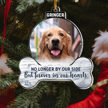 Forever In My Heart - Personalized Pet Memorial Photo Ornament - Gift For Pet Lovers, Dog Mom, Cat Mom
