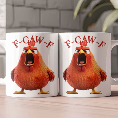Humorous Crow F-Caw-F - Funny Personalized Mug - Gift For Coworkers, Friends, Coffee Lovers