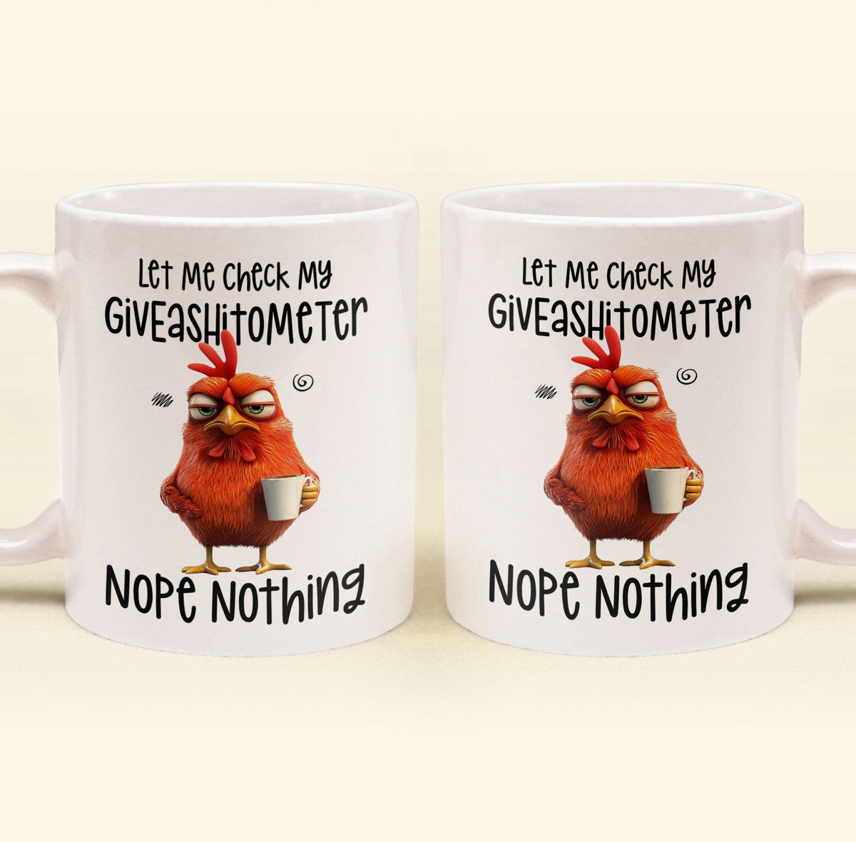 Let Me Check My Giveash*tometer Nope Nothing - Personalized Funny Mug - Gift For Coworkers, Friends, Family