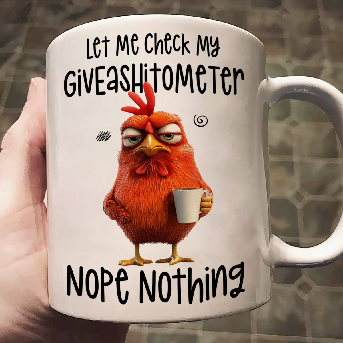 Let Me Check My Giveash*tometer Nope Nothing - Personalized Funny Mug - Gift For Coworkers, Friends, Family