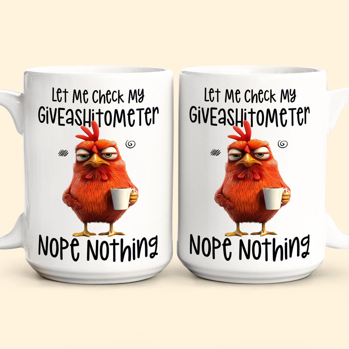 Let Me Check My Giveash*tometer Nope Nothing - Personalized Funny Mug - Gift For Coworkers, Friends, Family