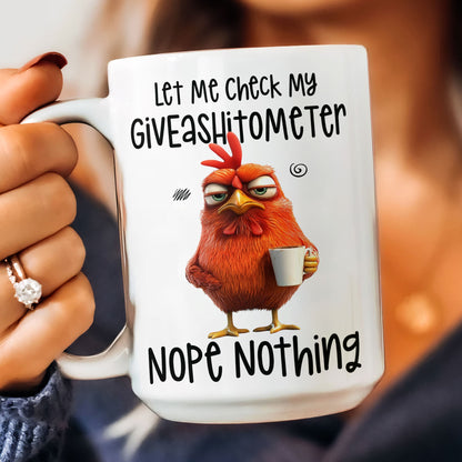 Let Me Check My Giveash*tometer Nope Nothing - Personalized Funny Mug - Gift For Coworkers, Friends, Family