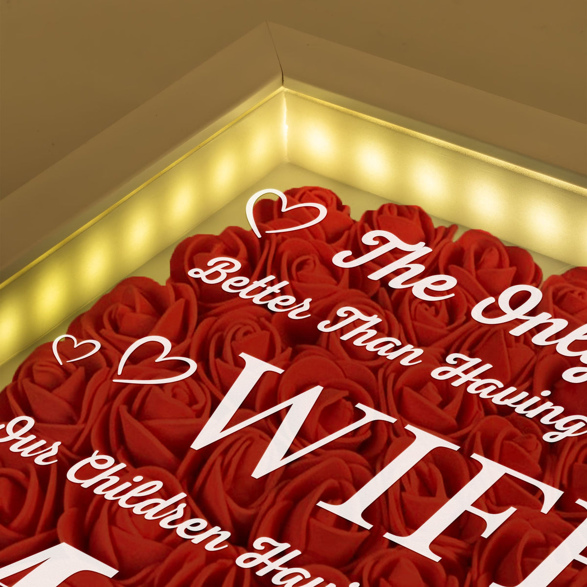 Having You As My Wife - Personalized Flower Shadow Box With LED Light - Mother's Day Gift For Wife