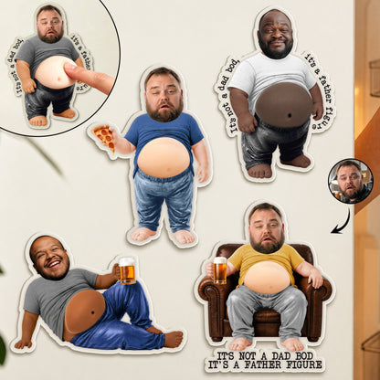 It's Not A Dad Bod, It's A Father Figure - Personalized Photo Fridge Magnet - Funny Father's Day Gift For Dad