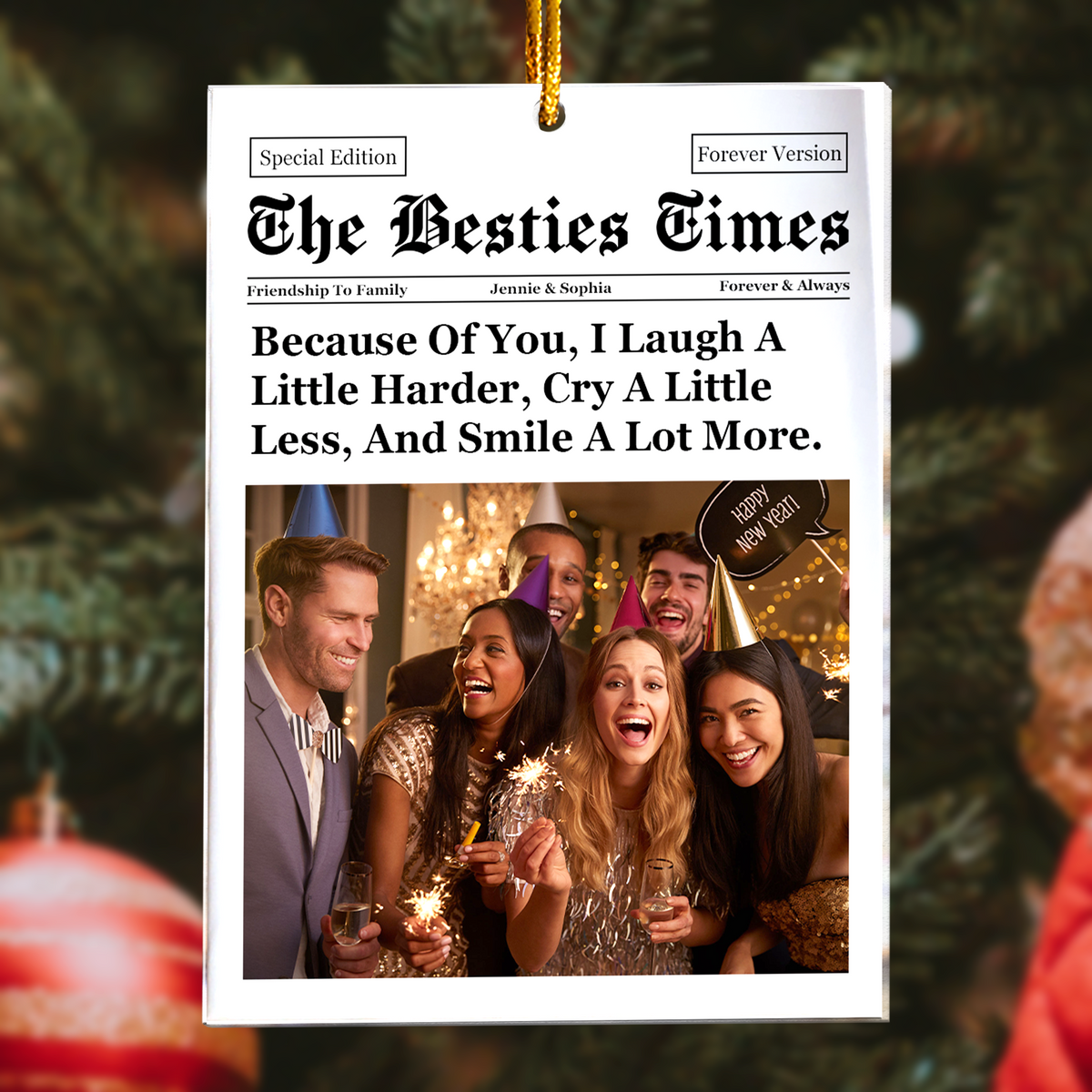 The Besties Times - Personalized Acrylic Photo Ornament - Christmas Thank You Gift For Best Friends