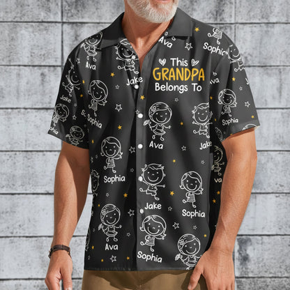 This Grandpa Belongs To Doodle - Personalized Hawaiian Shirt - Gift For Grandpa, Papa From Grandkids