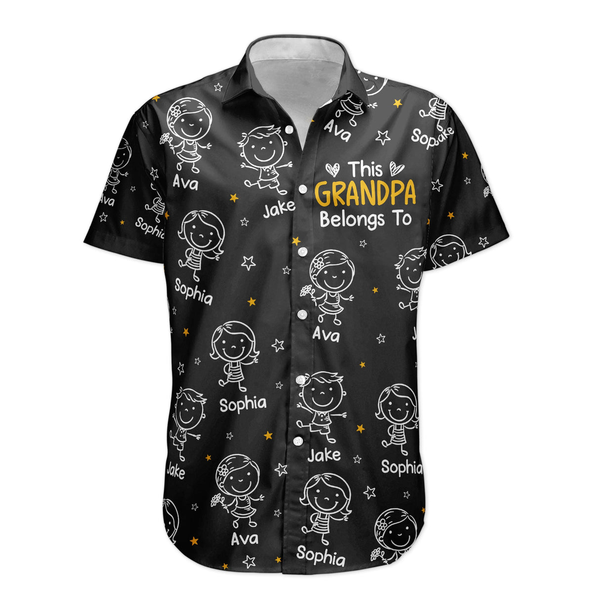 This Grandpa Belongs To Doodle - Personalized Hawaiian Shirt - Gift For Grandpa, Papa From Grandkids