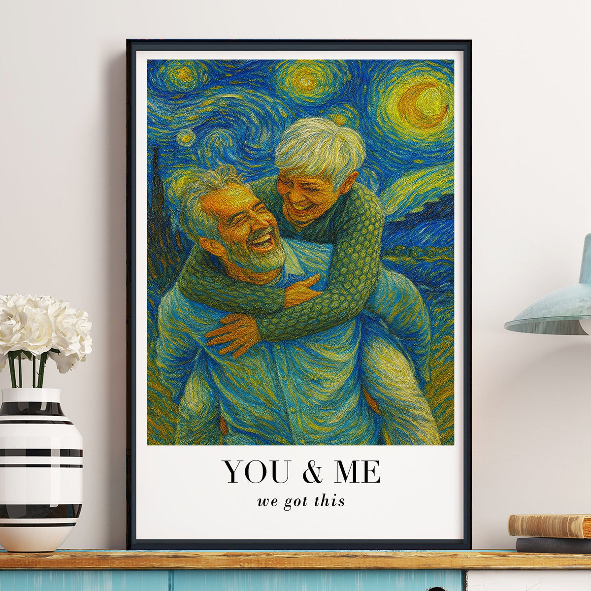 Van Gogh Wall Art You & Me We Got This - Personalized Photo Poster - Anniversary Gift For Couples