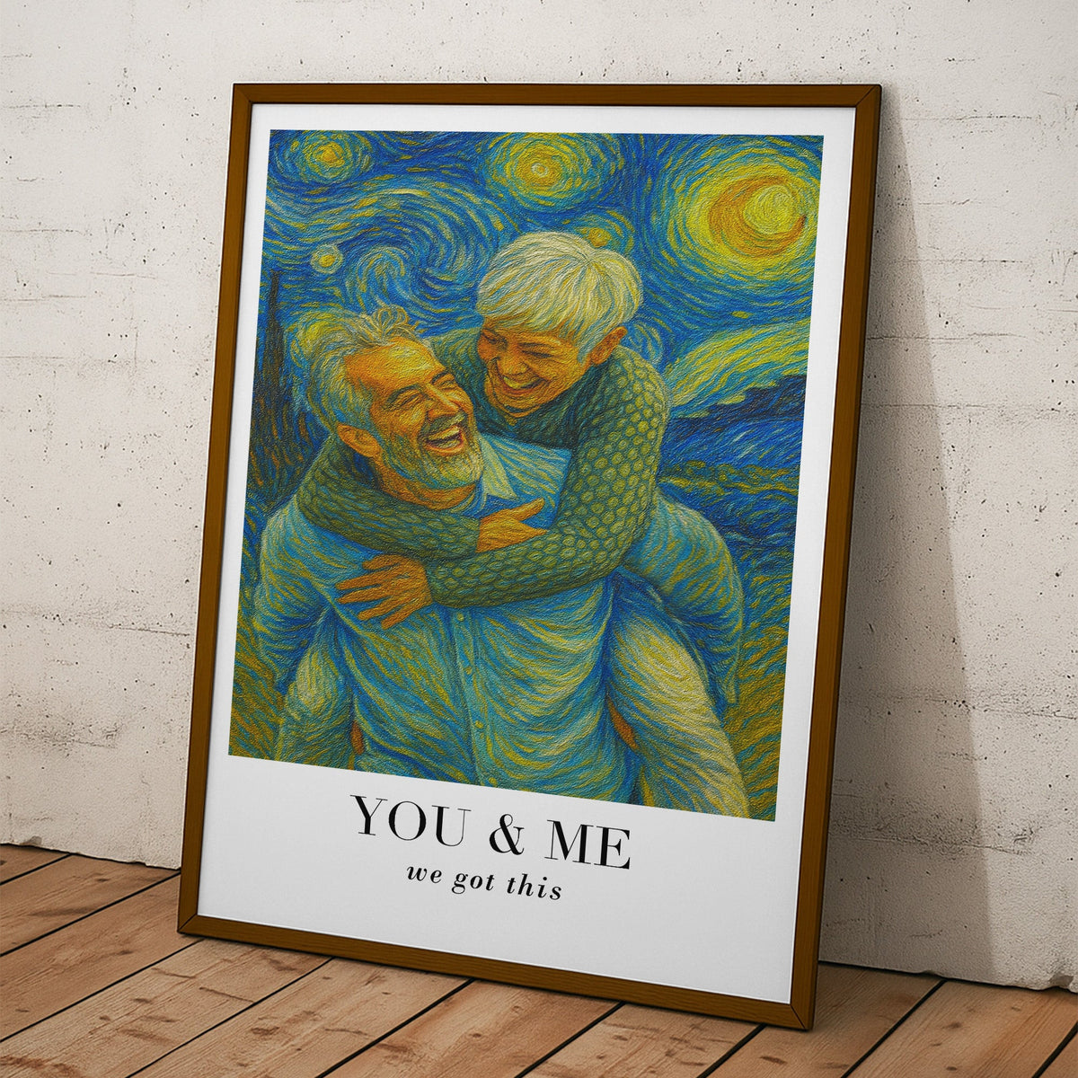 Van Gogh Wall Art You & Me We Got This - Personalized Photo Poster - Anniversary Gift For Couples