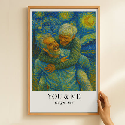 Van Gogh Wall Art You & Me We Got This - Personalized Photo Poster - Anniversary Gift For Couples