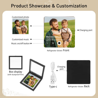 Photo & Song Music Fridge Magnet - Personalized Playable Song Magnet - Anniversary Gift For Him
