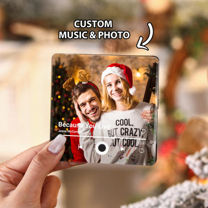 Photo & Song Music Fridge Magnet - Personalized Playable Song Magnet - Anniversary Gift For Him