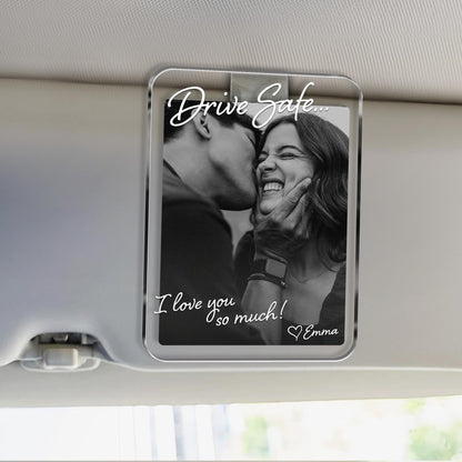 Photo Car Visor Clip - Personalized Drive Safe Photo Keepsake - Gift For Him, Dad & Husband