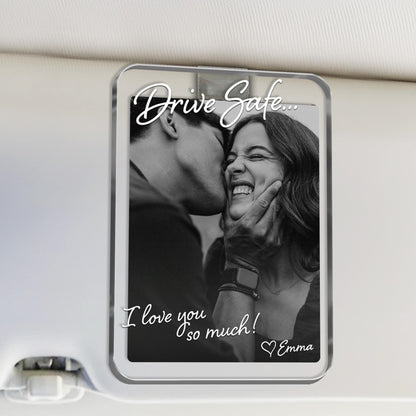 Photo Car Visor Clip - Personalized Drive Safe Photo Keepsake - Gift For Him, Dad & Husband