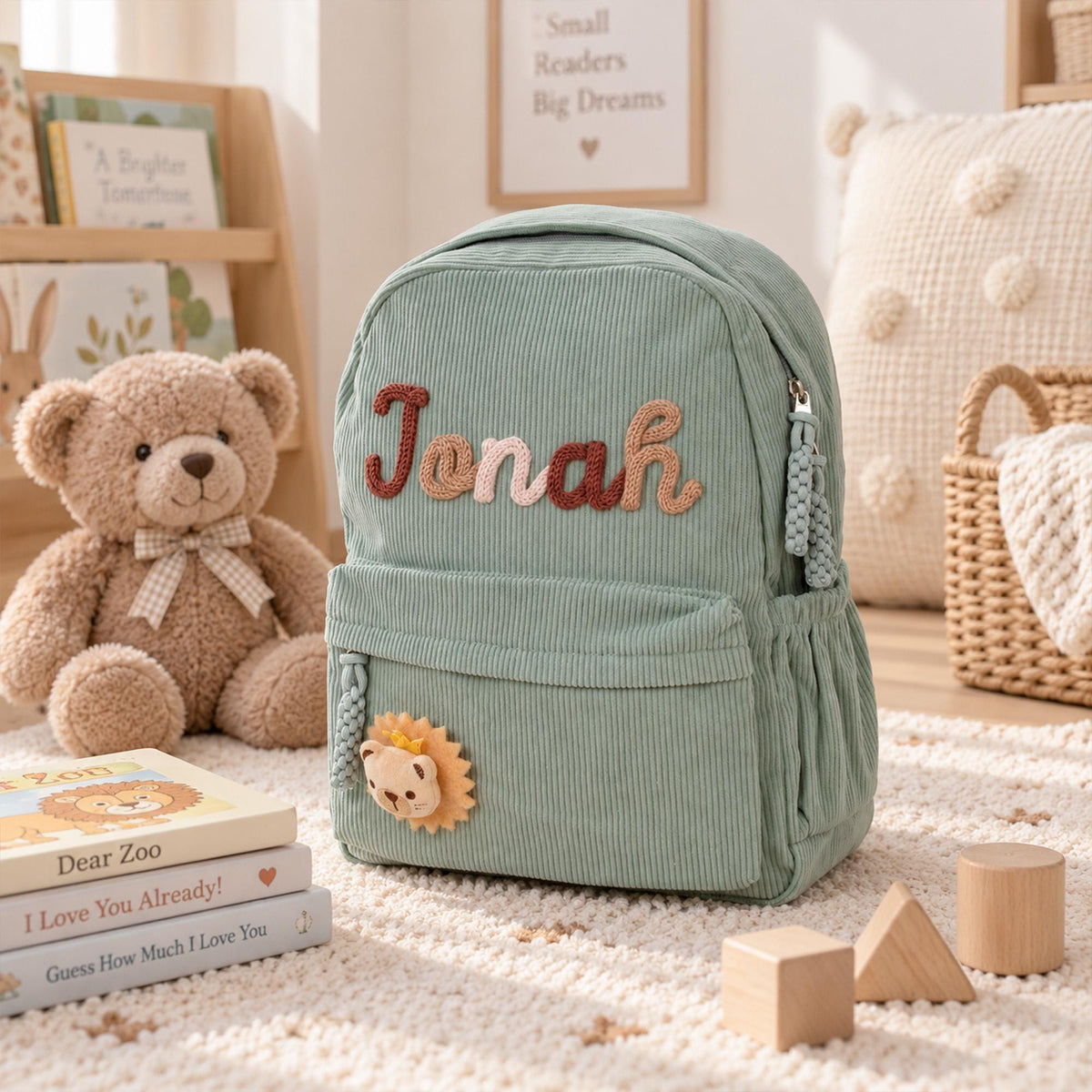 Custom Name Toddler Backpack - Personalized Kids School Bag With Icons - Preschool Gift For Kids