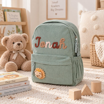Custom Name Toddler Backpack - Personalized Kids School Bag With Icons - Preschool Gift For Kids