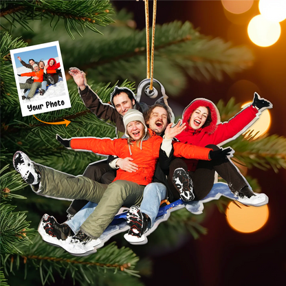 Family Photo Keepsake - Personalized Custom Shaped Acrylic Ornament - Gift For Mom, Dad, Grandparents