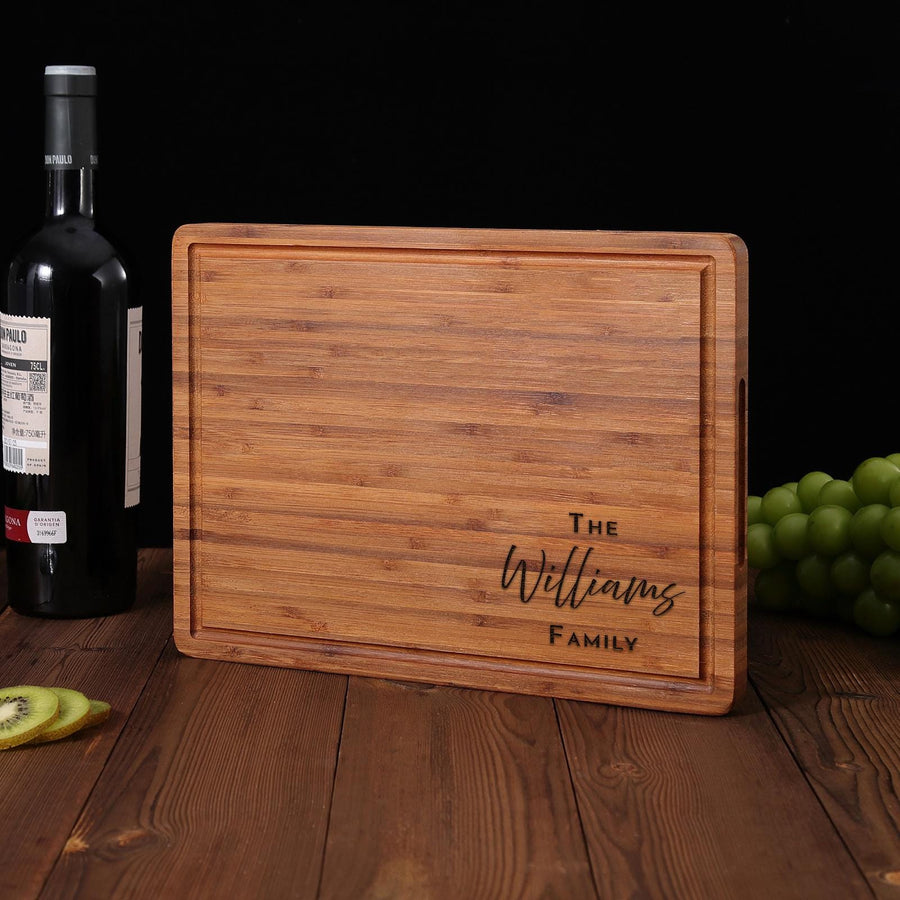 Monogram and Name Engraved Personalized Wood Unique Cutting Board | Handmade | Wedding Gift | Anniversary Gift | Housewarming | Closing Gift