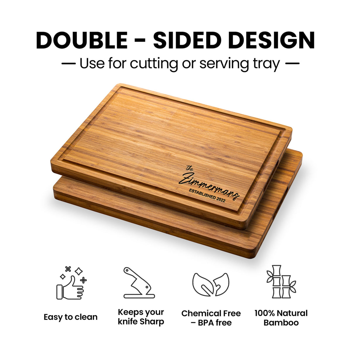 Double sided design serving tray keep you kinfe sharp chemical free natural customized cutting board wedding register by brides name wdding gifts
butch block newlywed gift create wedding registry
bridal register by name
gifts that people want