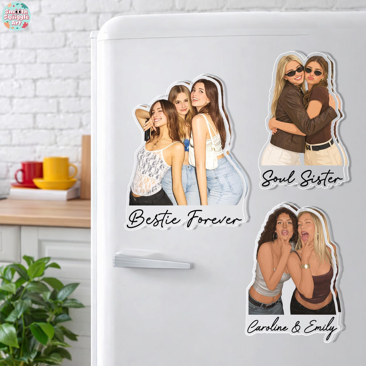 Custom Besties Magnets, Custom Besties Photo Magnet, Gift For Besties, Bestie Gift, Soul Sister Gift