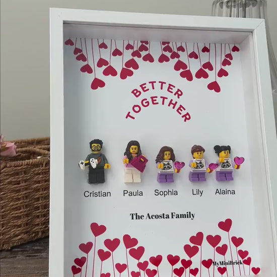 Couple Minifigure Frame - Personalized Mini Figure Shadow Box - Anniversary Gift For Couples