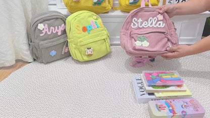 Custom Name Toddler Backpack - Personalized Kids School Bag With Icons - Preschool Gift For Kids