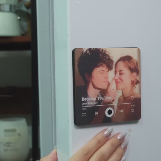 Photo & Song Music Fridge Magnet - Personalized Playable Song Magnet - Anniversary Gift For Him