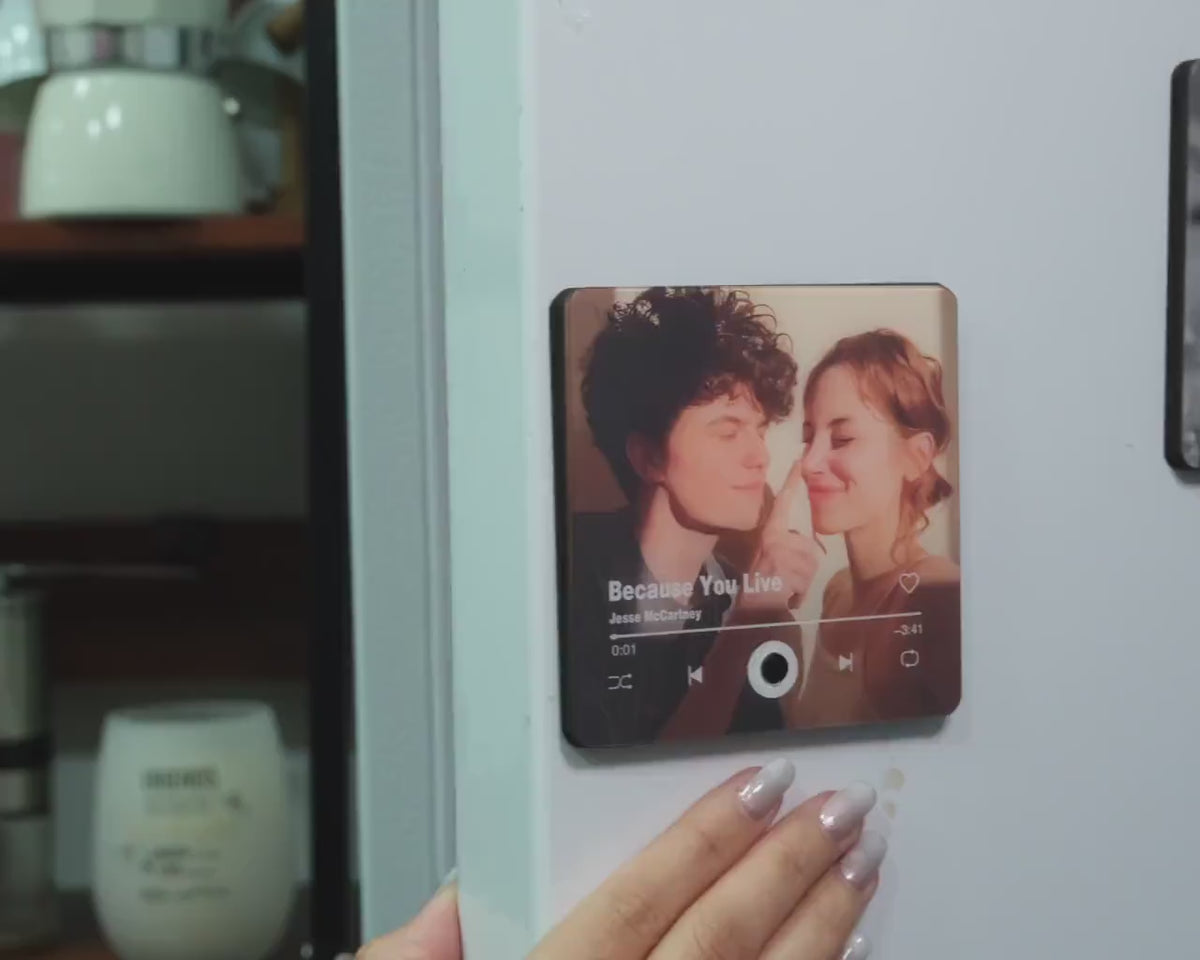 Photo & Song Music Fridge Magnet - Personalized Playable Song Magnet - Anniversary Gift For Him