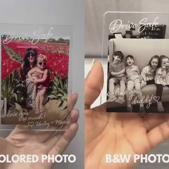 Photo Car Visor Clip - Personalized Drive Safe Photo Keepsake - Gift For Him, Dad & Husband