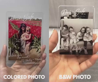 Photo Car Visor Clip - Personalized Drive Safe Photo Keepsake - Gift For Him, Dad & Husband