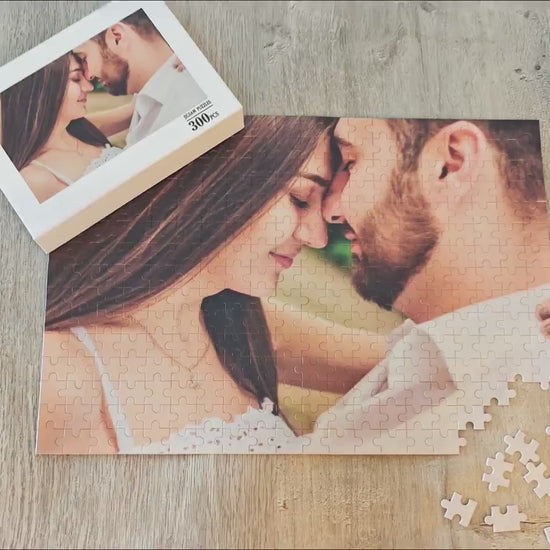 Custom Photo Jigsaw Puzzle - Personalized Wooden Picture Puzzle 25 To 1000 Pieces - Family Gift